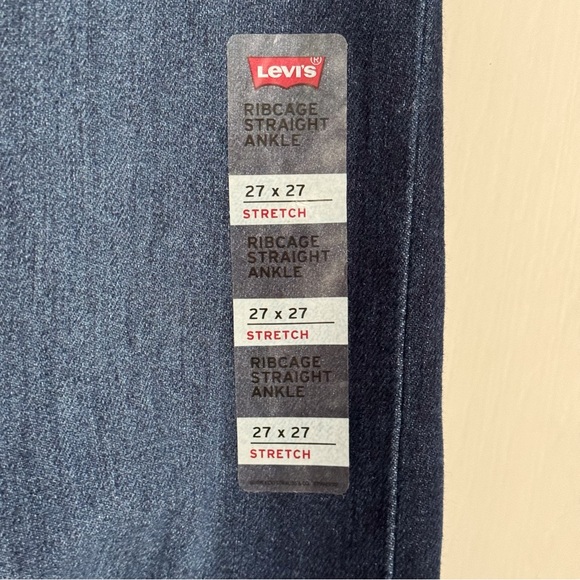 LEVI’s Distressed Ribcage Straight Ankle Jeans Size 27 Blue - Picture 3 of 13